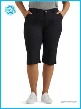 Ultra Lux Comfort Flex-to-Go Utility Skimmer Capri Pant Relaxed Fit Mid Rise